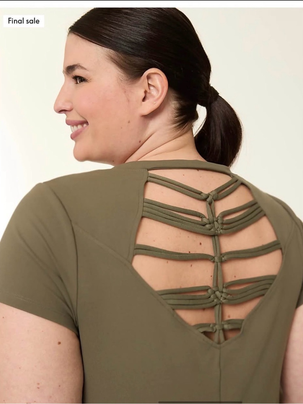 Lane Bryant NWT LIVI Black Mini Dress with Knotted Lattice Back - Picture 5 of 6